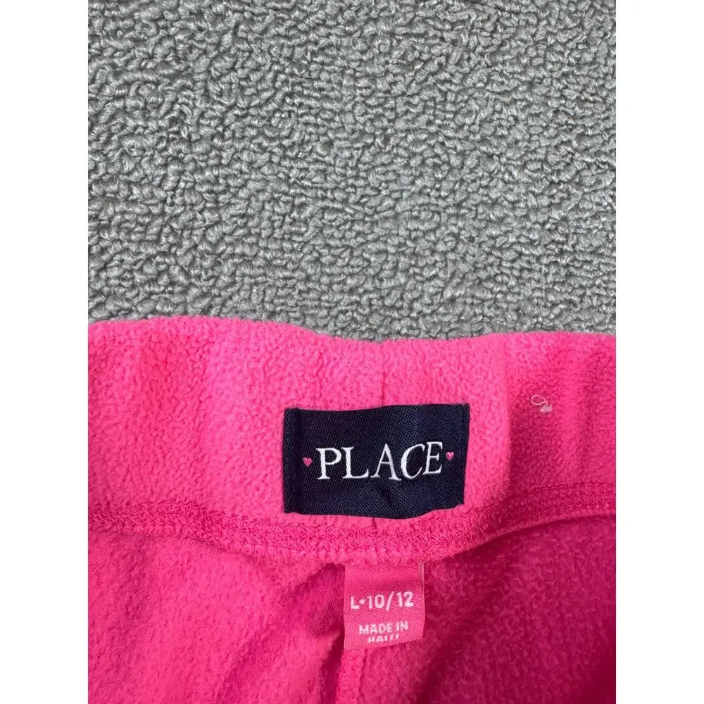 Children's Place Girls Fleece Set Quarter Zip Pants Pink Multi Sz Large‎ (10-12)